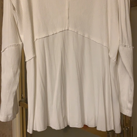 Pol white V-neck sweater knit hem ribbed m medium - Picture 2 of 3